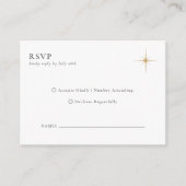 BUDGET Classic Celestial Gouden Sterren Bruiloft R Informatiekaartje (Voorkant)