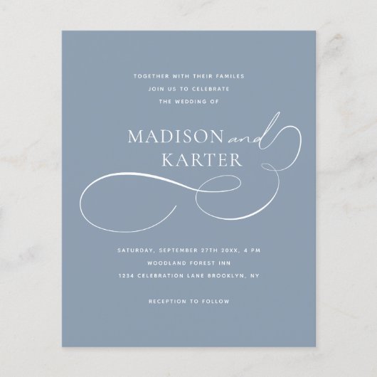 BUDGET Classic Dusty Blue Infinity en bruiloft (Voorkant)