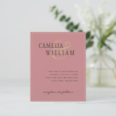 BUDGET Classic Dusty Roos Pink Gold Wedding Invite (Staand voorkant)