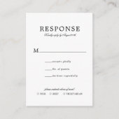 BUDGET Classic Eenvoudige bruiloft RSVP Maaltijd E Informatiekaartje (Voorkant)