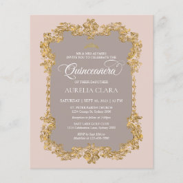 Budget Classic Elegant Blush Roze Goud Quinceanera