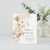 Budget Classic Elegant Floral Wedding Invitation (Staand voorkant)