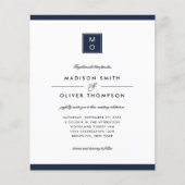 BUDGET Classic Elegant Marine Blauw Monogram Bruil (Voorkant)