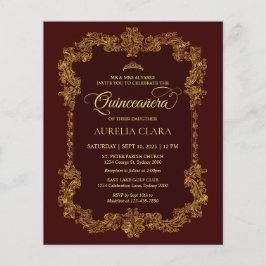 Budget Classic Elegant Rood Goud Quinceanera