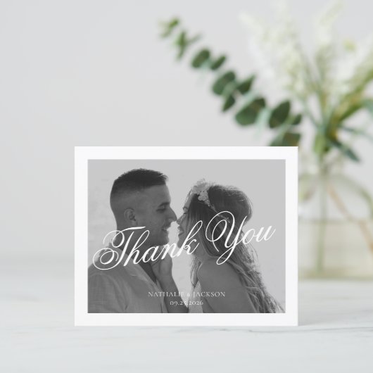 BUDGET Classic Elegant Script Photo Wedding (Staand voorkant)