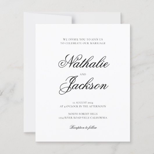 BUDGET Classic Elegant Script Photo Wedding (Voorkant)