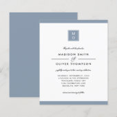 BUDGET Classic Elegant Stoffig Blauw Monogram Brui (Voorkant / Achterkant)