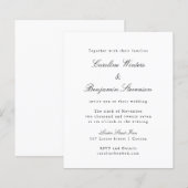 Budget Classic Formal Elegant Wedding Uitnodiging (Voorkant / Achterkant)