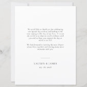 Budget Classic Formal Wedding Photo Thank You Card (Achterkant)