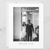 Budget Classic Formal Wedding Photo Thank You Card (Voorkant)