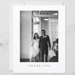 Budget Classic Formal Wedding Photo Thank You Card