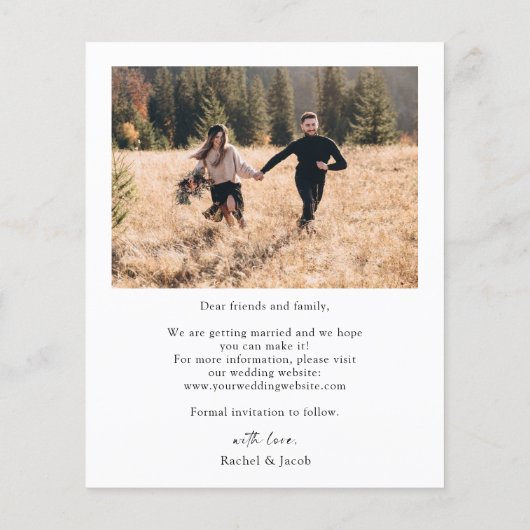 Budget Classic Foto De datum opslaan Flyer (Achterkant)