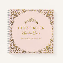 Budget Classic Gold Blush Quinceañera Gastenboek