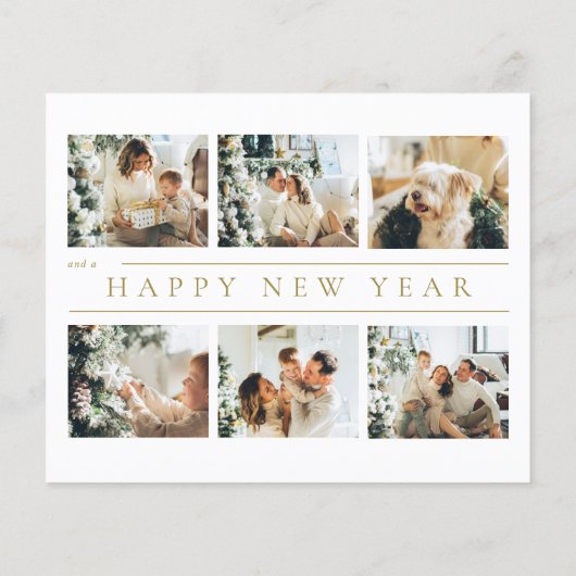 BUDGET Classic Goud Vrolijk Kerstfeest Fotocollage (Achterkant)