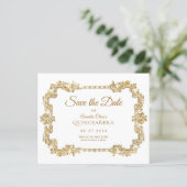 BUDGET Classic Ivoor Wit Goud Lijst Quinceanera (Staand voorkant)