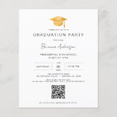 Budget Classic Minimalistisch Goud QR Code Afstude (Voorkant)