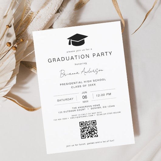 Budget Classic Minimalistische QR Code Graduation 