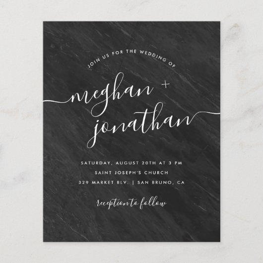 Budget Classic Obsidian Black Marble Wedding (Voorkant)