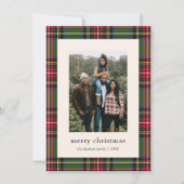 Budget Classic Plaid Vier Foto Kerstmis Feestdagenkaart (Voorkant)