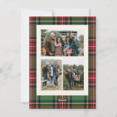 Budget Classic Plaid Vier Foto Kerstmis Feestdagenkaart (Achterkant)