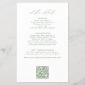 Budget classic sage all in one wedding invitation flyer (Achterkant)