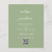 BUDGET Classic Sage Green Photo QR Code Wedding (Voorkant)