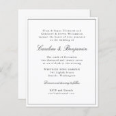 Budget Classic Script Elegant Wedding Invitation (Voorkant / Achterkant)