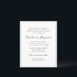 Budget Classic Script Elegant Wedding Invitation<br><div class="desc">Stijlvol budget - klassieke klassieke klassieke traditionele script elegante All-in-One Wedding Invitation met Narrow Border in Black</div>