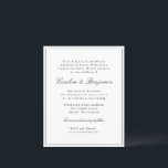 Budget Classic Script Elegant Wedding Invitation<br><div class="desc">Stijlvol budget - klassieke klassieke klassieke traditionele script elegante All-in-One Wedding Invitation met Narrow Border in Black</div>