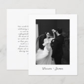 Budget Classic Script Wedding Photo Thank You Card (Voorkant / Achterkant)