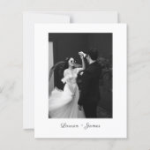 Budget Classic Script Wedding Photo Thank You Card (Voorkant)