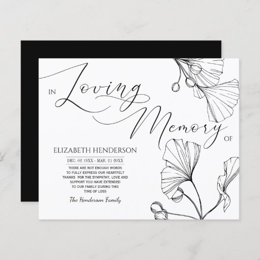 Budget Classic Sympathie Geheugen /Dank u. (Voorkant / Achterkant)