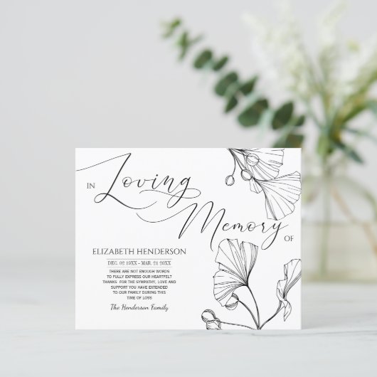 Budget Classic Sympathie Geheugen /Dank u. (Staand voorkant)