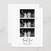 Budget Classic Wedding Photo Strip Thank You Card (Voorkant / Achterkant)