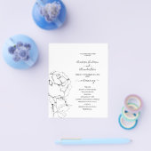 Budget Classic Wedding Program card. Flyer (Enkel)