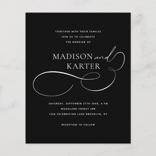 BUDGET Classic Zwart Wit Infinity en bruiloft (Voorkant)