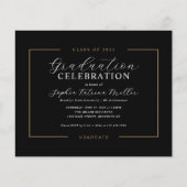 Budget Classy Black Gold Afstuderen Graduparty (Voorkant)