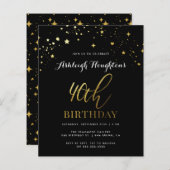 Budget Classy Black & Gold Confetti 40e verjaardag (Voorkant / Achterkant)