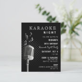 Budget Classy Black Karaoke Night Party Uitnodigin (Staand voorkant)