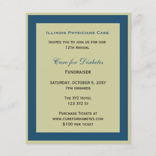 Budget Classy Blue Corporate Party - Uitnodiging (Voorkant)