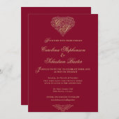 Budget Classy Bourgondië Elopment Tying Knot Bruil Kaart (Voorkant / Achterkant)