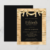 Budget Classy Gold Black - uitnodiging voor 50e ve (Voorkant / Achterkant)