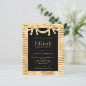 Budget Classy Gold Black - uitnodiging voor 50e ve (Staand voorkant)