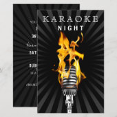 Budget Classy Mic Karaoke Night Party Invitation (Voorkant / Achterkant)