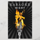 Budget Classy Mic Karaoke Night Party Invitation (Voorkant)