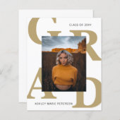 Budget Classy Photo Afstuderen Invitation (Voorkant / Achterkant)