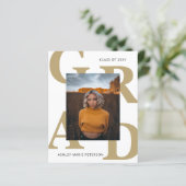 Budget Classy Photo Afstuderen Invitation (Staand voorkant)