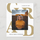 Budget Classy Photo Afstuderen Invitation (Voorkant)