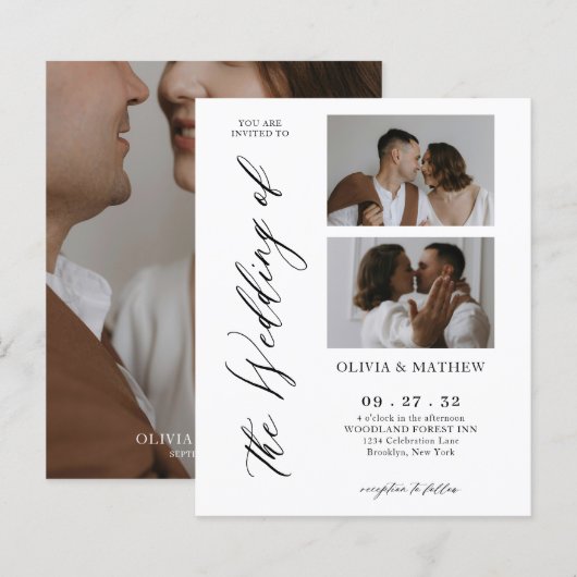 BUDGET Classy Script Fotocollage Wedding (Voorkant / Achterkant)