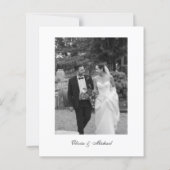 Budget Classy Script Photo Wedding Thank You (Achterkant)